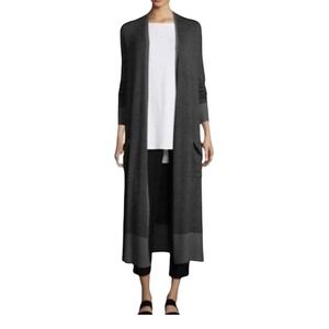 Eileen Fisher Open Front Italian‎ Duster Long Cardigan Sweater XXS NWOT $349